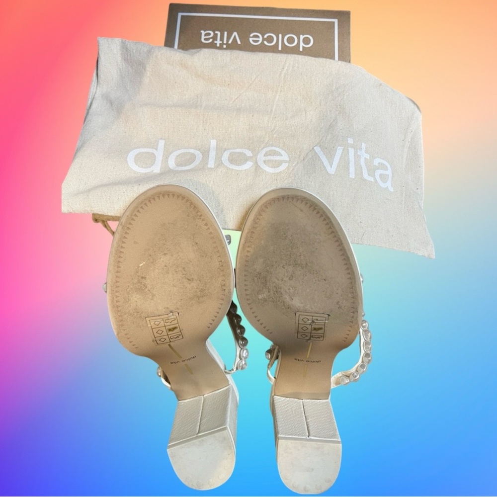 EUC DOLCE VITA BARRIT PEARL HEELS - WOMEN'S 9 - Picture 11 of 13